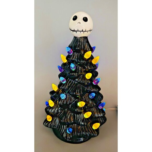 Nightmare Before Christmas Jack Skellington Light Up Ceramic Tree Halloween 10" - Picture 2 of 10